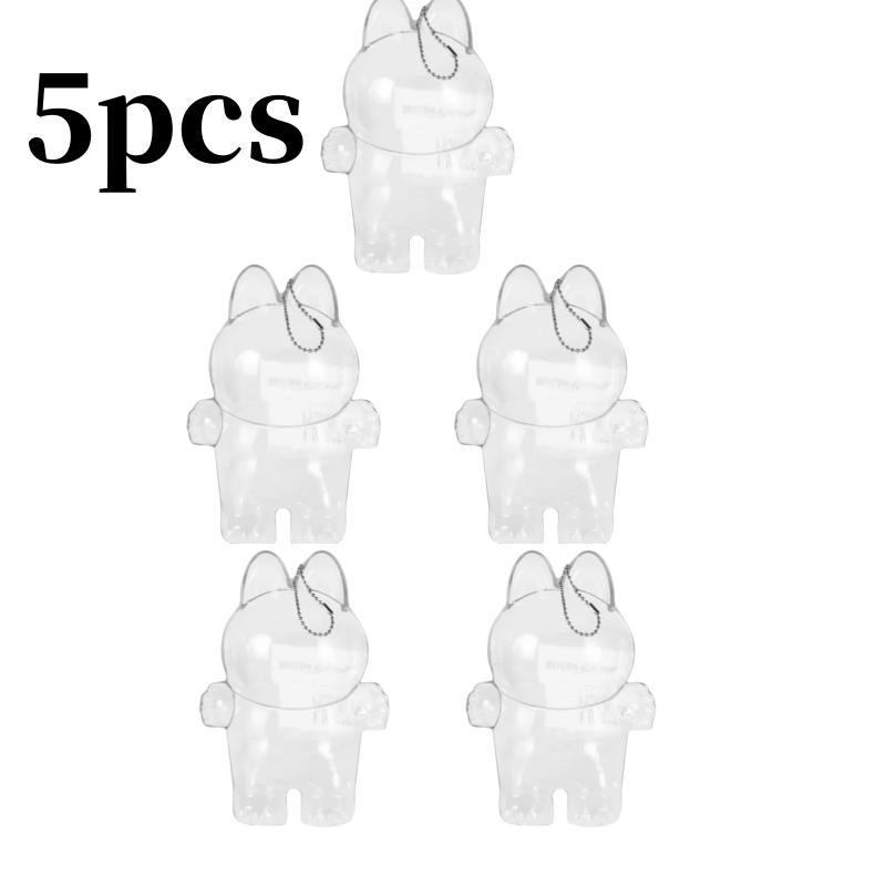 5-1pcs For Labubu Transparent Protective Cover Monster Elf Doll Cover Storage Box Cute Elf Plushie Display Cover for Party Dolls