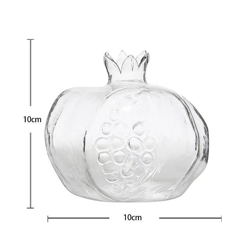 Handmade Pomegranate Clear Glass Flower Vase Transparent Glass Vase Hydroponic Pots for Wedding Party Home Table Decor