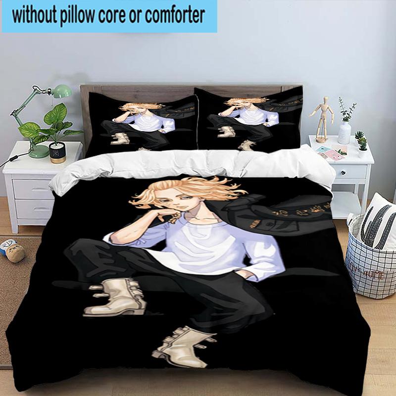 3PCS Tokyo anime 3pcs Bedding,Including 3PCS Duvet Cover And 2pcs Pillowcases Perfect for Christmas,Ideal for Bedroom, Dormitory