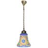 Mehrfarbige florale Glasglocke Decken-/Hänge- Mosaiklampe 16cm