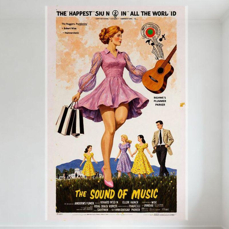 

Vintage The Sound of Music Metal Tin Sign Retro 1960s Movie Poster Wall Decor for Bar Cafe Home Man Cave 20x30cm（7.8x11.8inch）