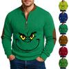 Christmas Men's Outdoor Zipper Long Sleeved Casual Top Sweatshirt