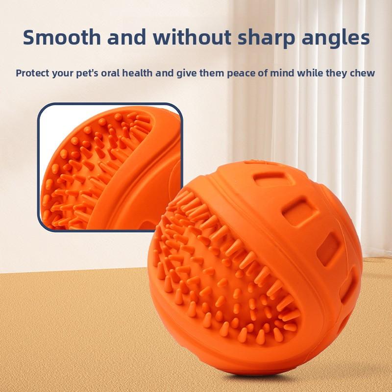 Sound-making, Biting and Wear-resistant, Strange Barking Ball Dog Toy, Teeth Grinding and Cleaning Interactive Dog Toy, Natural Rubber Pet Toy