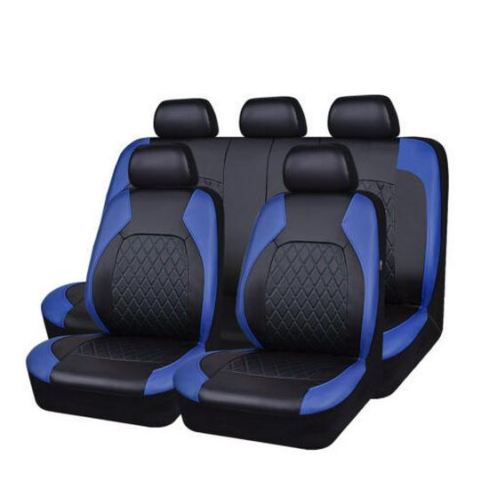 Car Seat Cover with Single Line Diamond Quilting, Embroidered PU Leather - Suitable for Europe, America, and China Markets