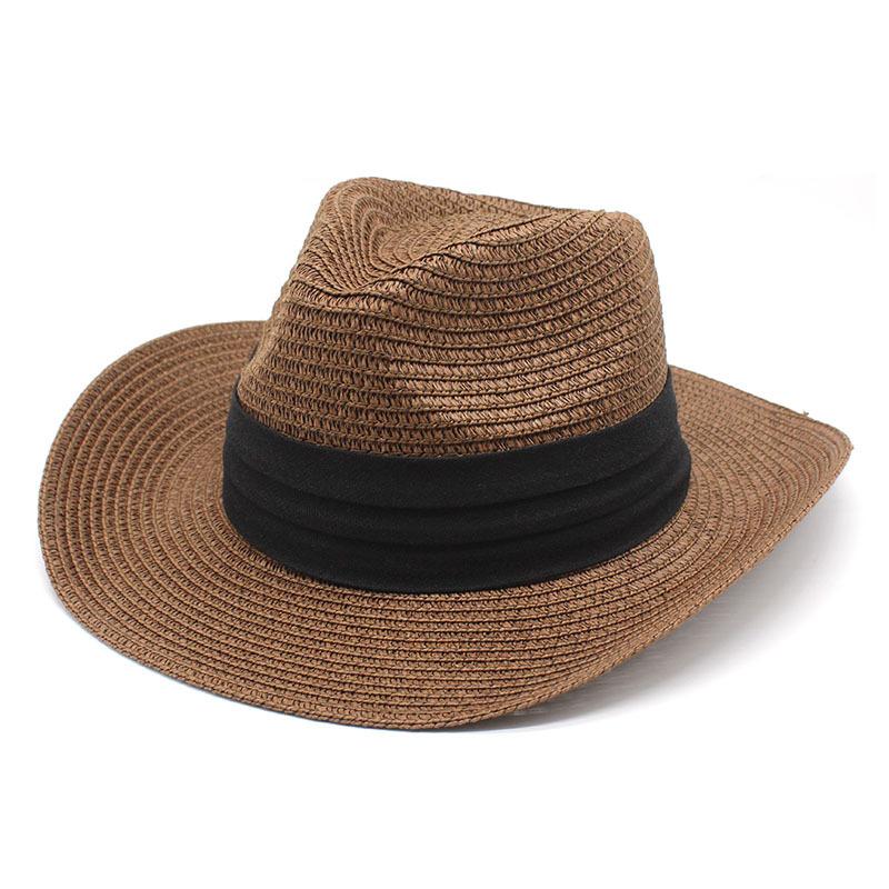 Summer Hat Panama Straw Hat British Top Hat Men'S And Women'S Foldable Sunshade Beach Hat Sunscreen Hat