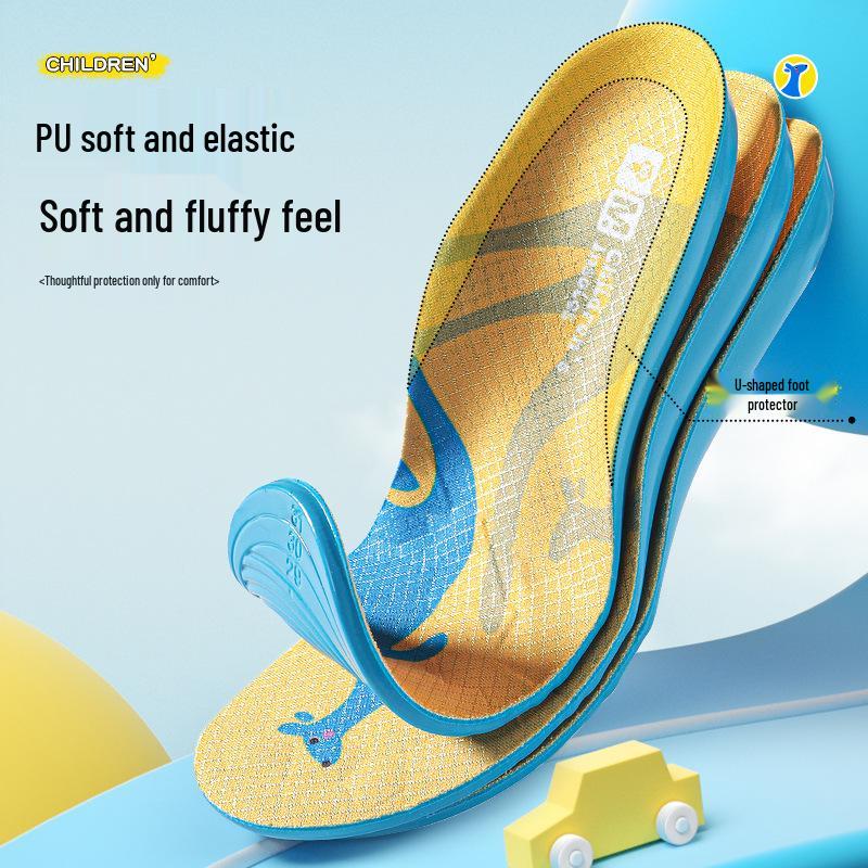 Kids' Arch Support Cushioned Insoles - Soft, Shock-Absorbing, Anti-Slip, Cuttable for Sports & Running Shoes
