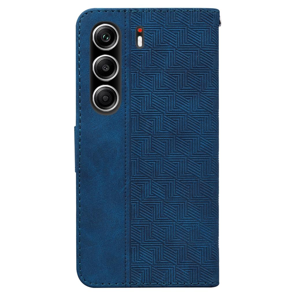 For TECNO Camon 40 Pro 5G/4G Case Geometry Pattern Leather Wallet Phone Cover with Wrist Strap