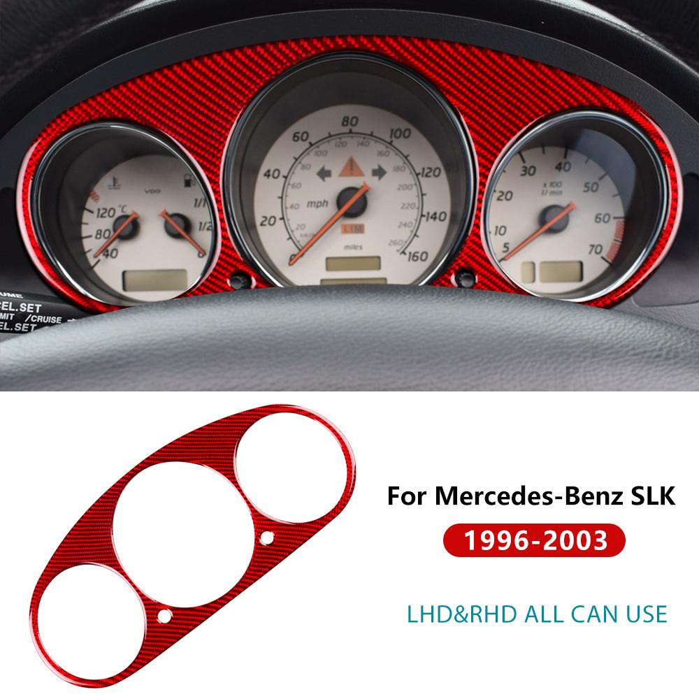 Prawdziwa miękka naklejka ozdobna z włókna węglowego do Mercedes Benz SLK R170 1996 1997 1998 1999 2000 2001 2002 2003 Rama prędkościomierza samochodowego