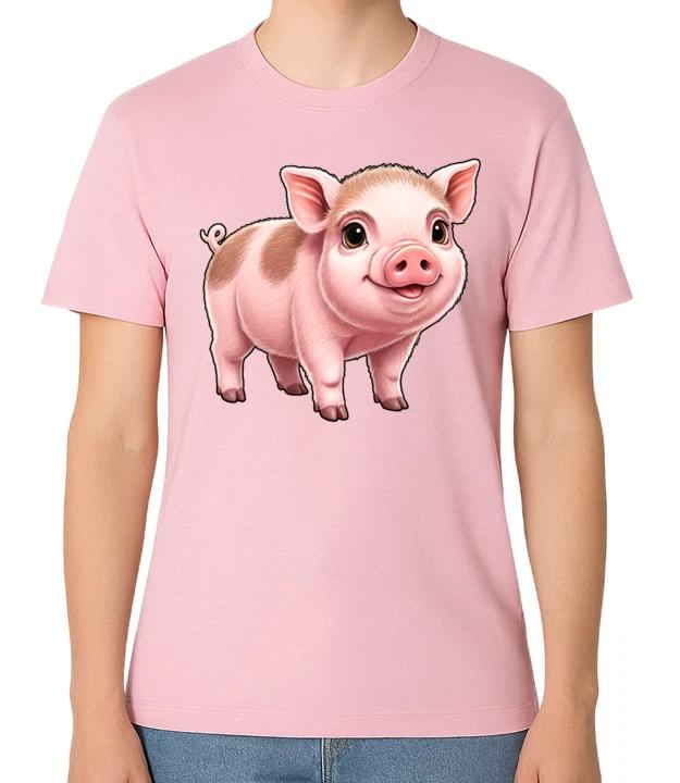 Cute Piglet Farm Animal Cartoon Illustration T-Shirt Funny Gift Unisex Tee M