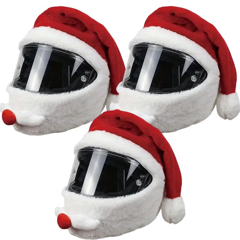 Santa Cyklistická přilba Vánoční Motocyklová přilba Celoobličejová Bezpečná čepice Santa Claus Závodní čepice Veselé Vánoce dekorace dárek