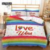 Rainbow Heart Duvet Cover King Size Multicolor Pride Bedding Set Microfiber For Boys Girls Room Decor Special Day Culture
