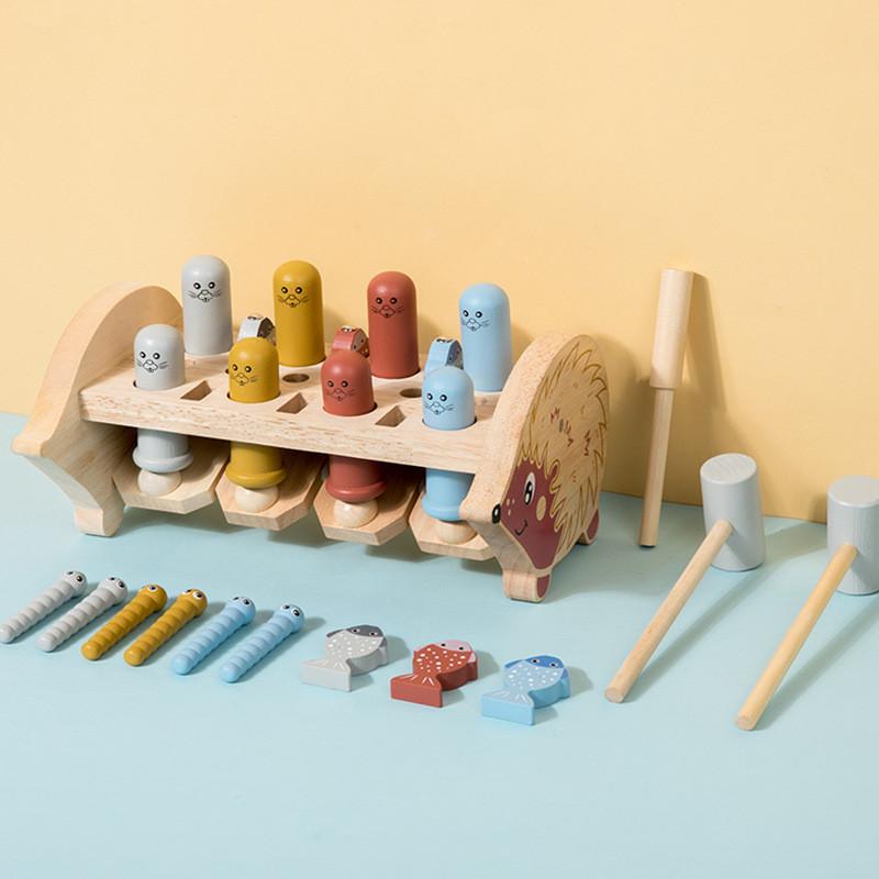 Wooden Fishing And Groundhog Children Puzzle Toys For Early Childhood Learning