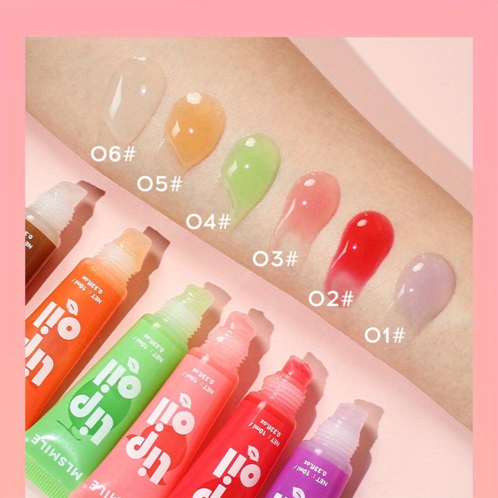 6 Colors Strawberry Fruit Lip Gloss Lip Balm Lip Oil Hydrating Moisturizing Mirror Liquid Lipstick Color Changing Lip Glaze