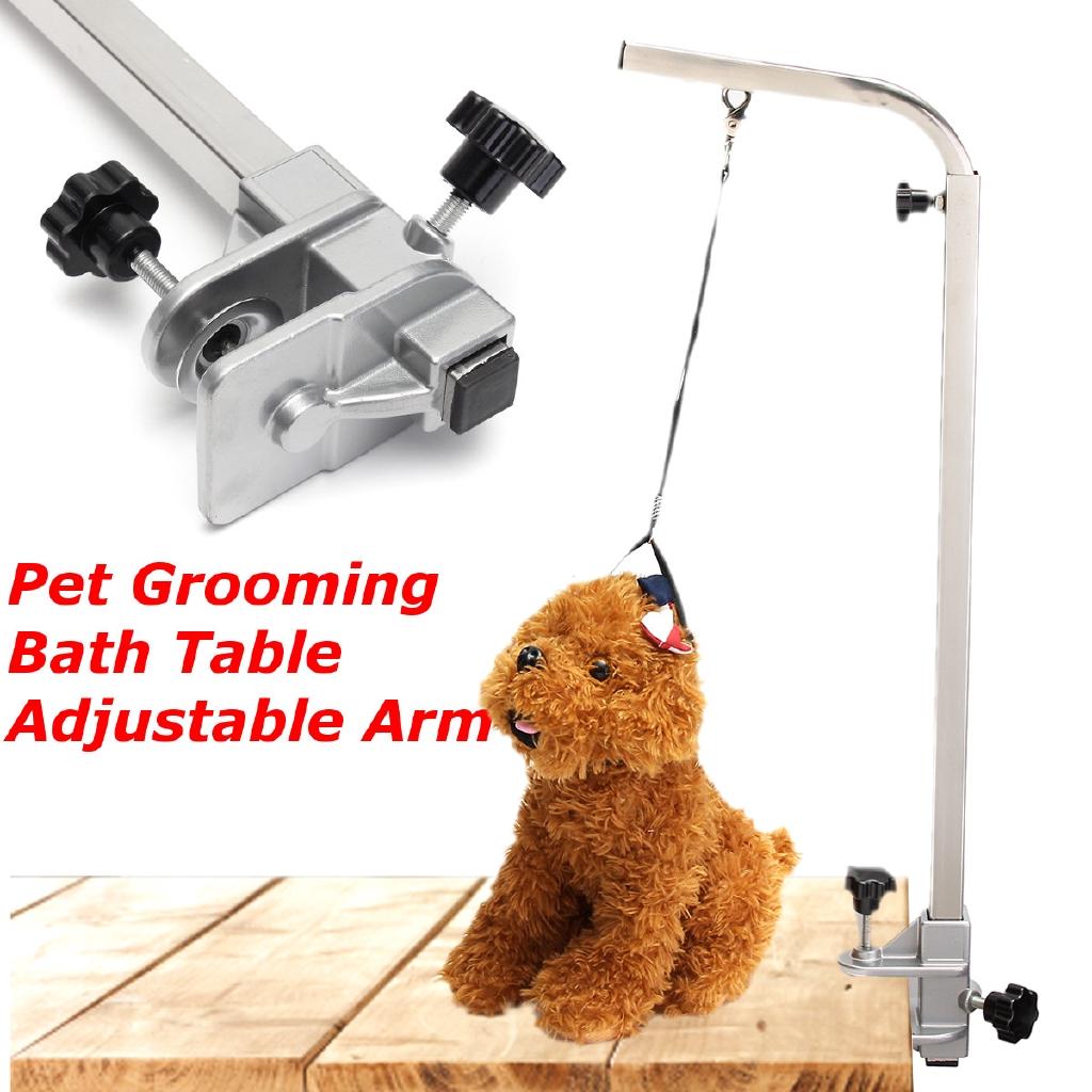Portable Adjustable Metal Table Arm Support Holder For Pet Dog Grooming Bath Table Desk Sliver 50cm New