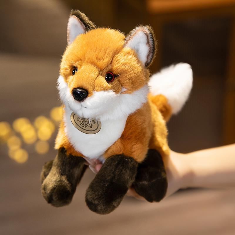 Cute Simulation Fox Plush Toy Kawaii Stuffed Wild Animals Lovely Lifelike Plushies Soft Kids Toys Birthday Gifts Home Decor