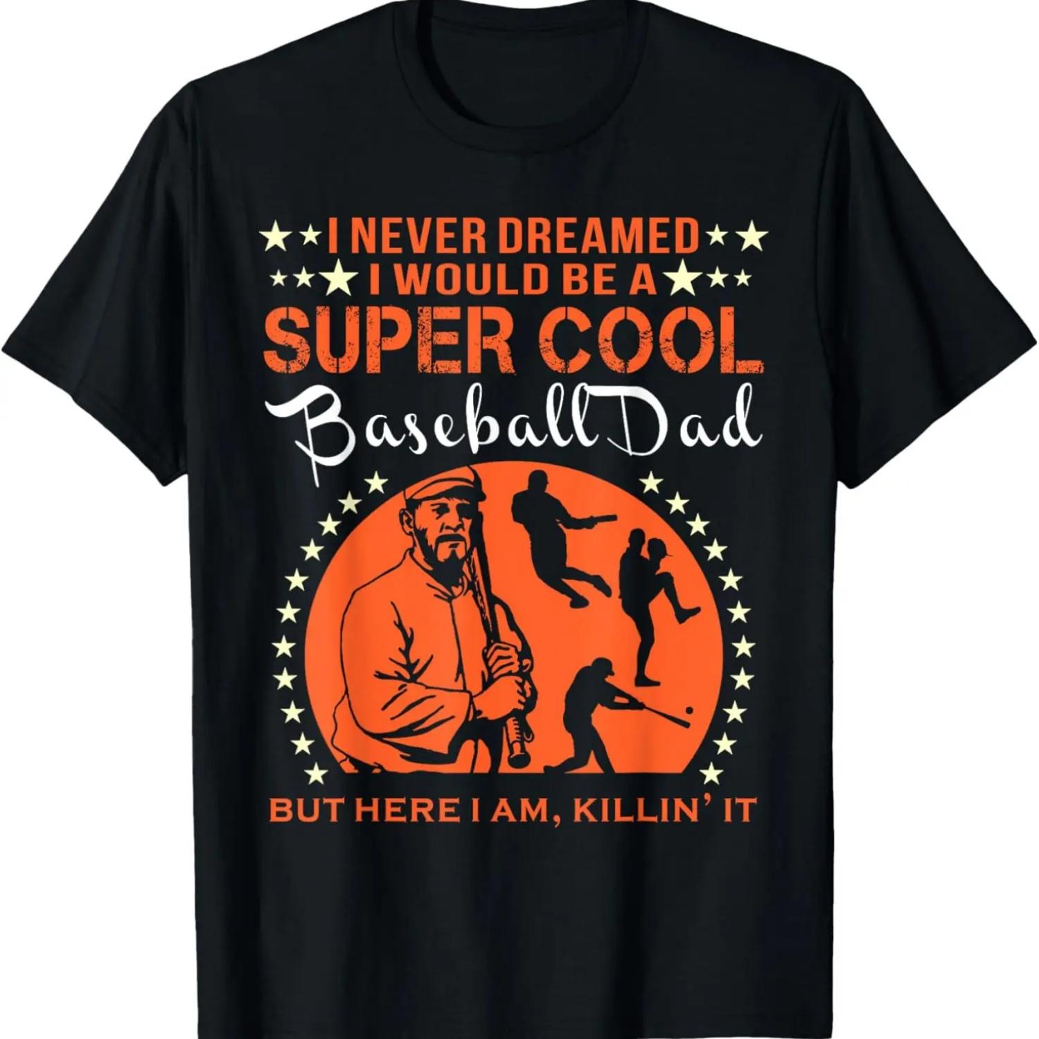 

Mens Fast And Hard Baseball Dad T-Shirt S