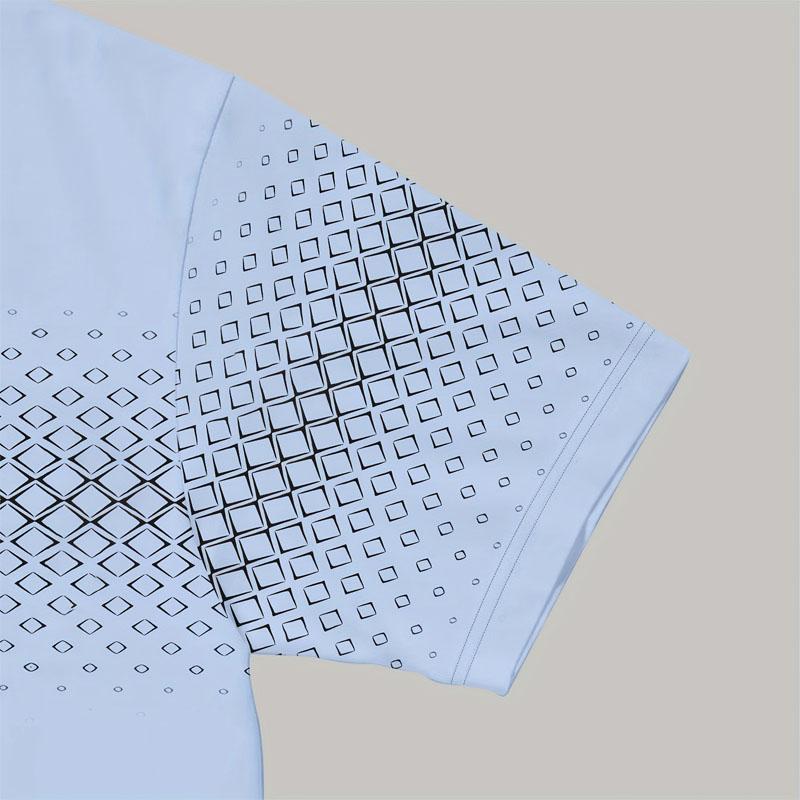 Suitable for Outdoor Sports Travel, Breathable Mesh Printed Polyester Knitted Fabric, Summer Men's Casual Round Neck T-shirt