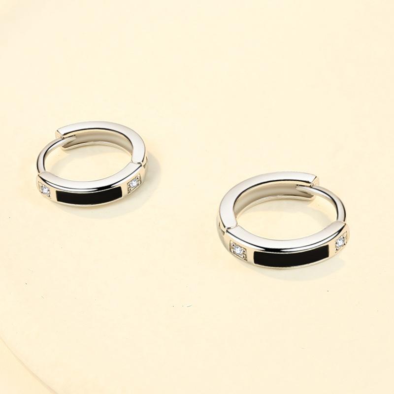 Simple Female Earrings SIlver Needle Single Row Zircon Small Earrings For Women Promise Love Wedding Pendientes
