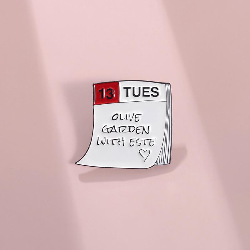 Geometric Stylish Letter Design Brooch Taylor Swift Olive Garden Metal Pin For All Occasions