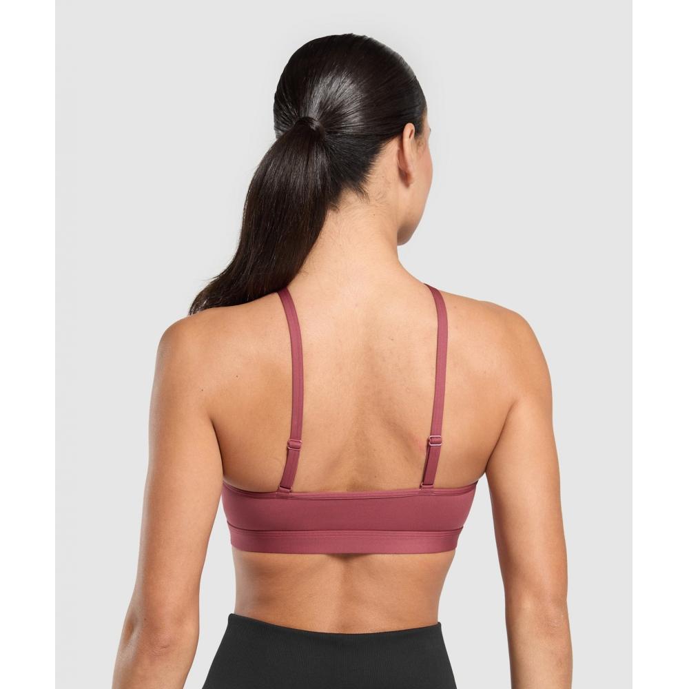 Gymshark Sportovní podprsenka s halterneck střihem Washed Berry Pink B3c5j Kcps