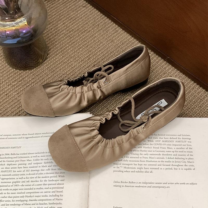 Fashion Fashion Pleated Women Ballet Flats Slip On Shoes Casual Soft Female Shallow Footwear Round Toe Ladies Mary Janes Flats Shoes new