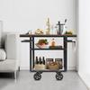 Industrial Pipe Bar Cart, Kitchen Serving Cart, 3-Tier Rolling Utility Cart with Fixed Wheels, 92x40x77.5cm Mobile Bar Cabinet