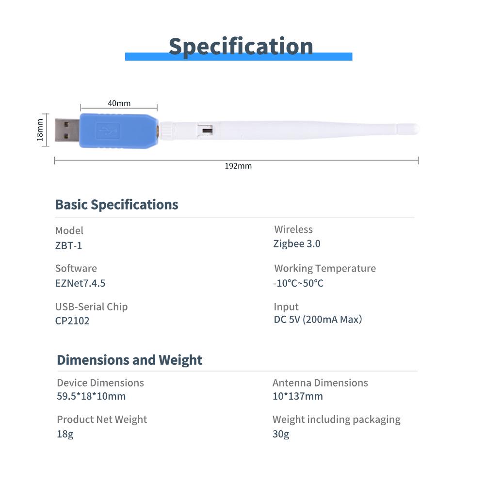 Zigbee USB Dongle for Zigbee2MQTT, ZHA, & HomeAssistant Compatibility