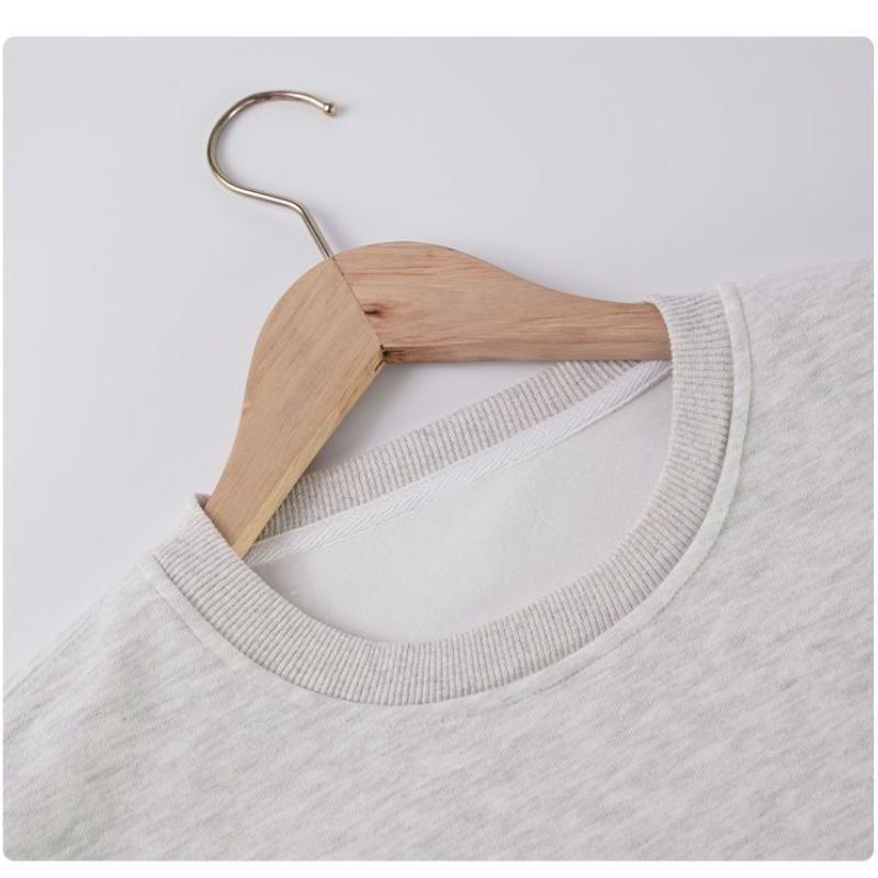 Ladies Cartoon Pattern Solid Color Hoodie Korean Letter Decorated Round Neck Hoodies Winter Loose Versatile Woman Top