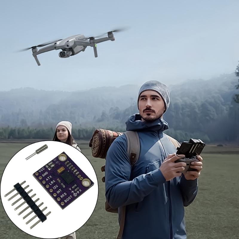 I2C Interfaces Low Power Sensoring Module with 9Axis Detection and Builts In Temperature Sensoring for RealTime Data Output