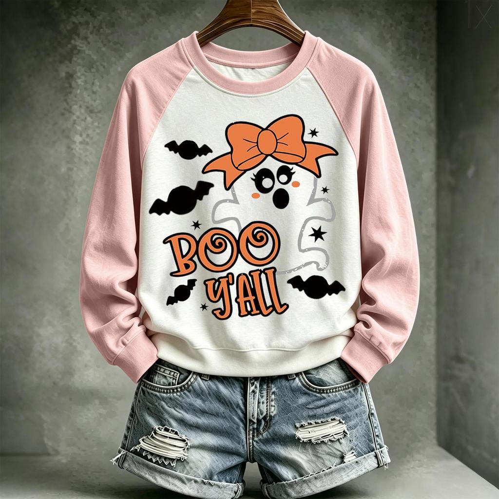 Damen Halloween Pullover Sweatshirt mit Aufdruck und süßem Design für die Feiertage