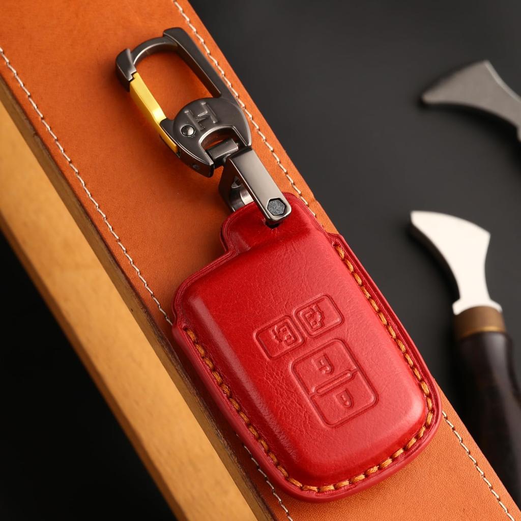 Smart Key Genuine Leather Key Compatible with Toyota Voxy Noah and Sienta Early Compatible Accessory Premium Genuine Leather 4 Case, Cover, (80