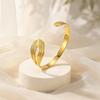 Stainless Steel Irregular Textured Cuff Bracelet for Women 18K Gold Plated Open Bangle Fashion Party Jewelry Gift