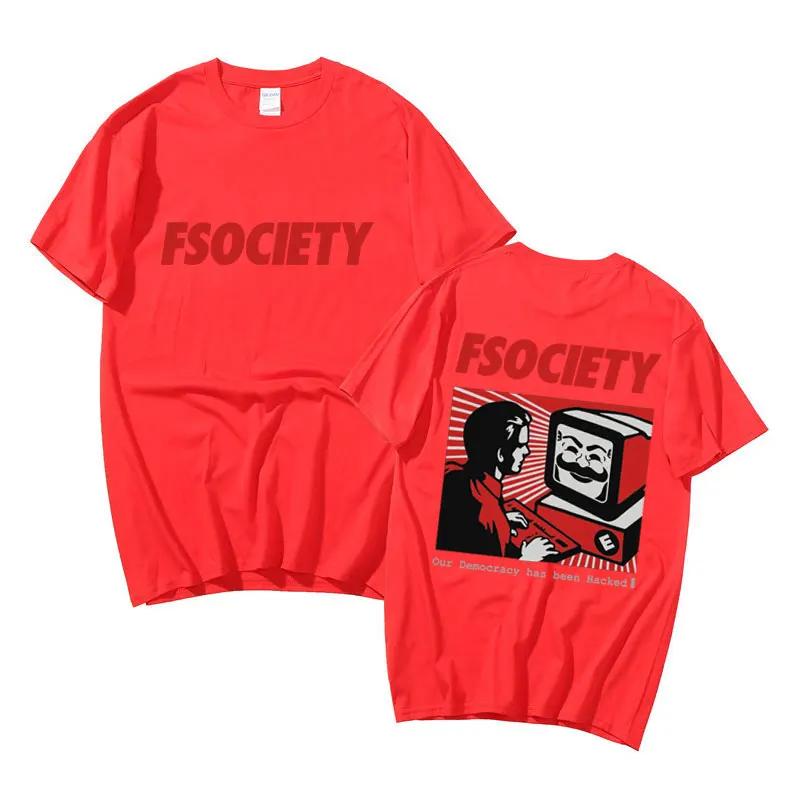 Vtipné tričko s grafikou Mr. Robot pro muže a ženy, vintage bavlněné tričko FSociety, trička F Society Hacker Geek, unisex, ležérní streetové oblečení