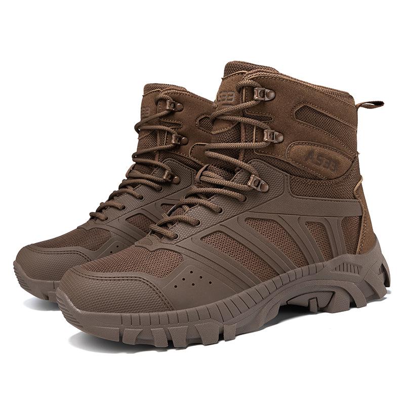 2025 Men's Desert Military Tactical Boots - Large Size, Outdoor Hiking & Mountaineering Training Boots
