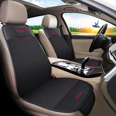 Juego de Cojines de Asiento Universal para Coche y Silla de Oficina para las Cuatro Estaciones – Cómodo Algodón y Lino de Doble Uso, Sin Respaldo, 3 Piezas
