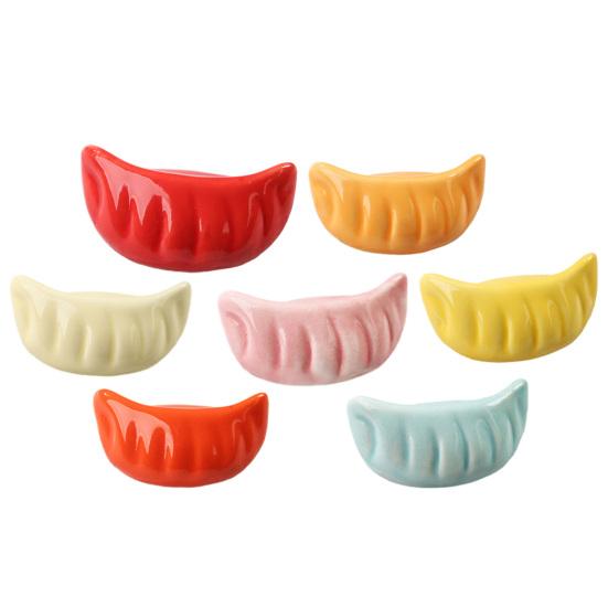 Dumpling Shape Ceramic Chopstick Holder Cute Multifunctional Table Utensil Rest for Home Hotel Restaurant Office Cafe Decorative Table Accessory