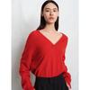 JUZUI Women's V-Neck Wool Pullover Sweater