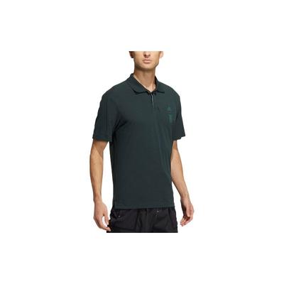 Polo de sport à manches courtes de couleur unie pour homme Hauts Vert foncé HM2953