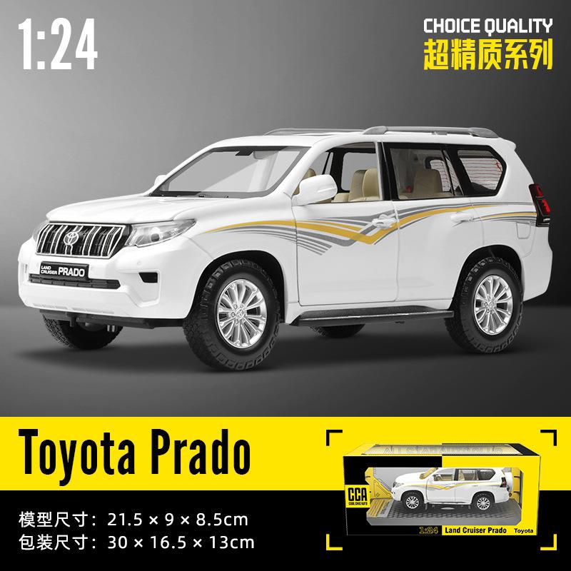 Car 1:24 Toyota Prado Overbearing Simulation Alloy Car Boy Sound And Light Toy