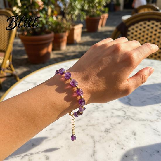 Durable Jewelry Women Bracelet Irregular Natural Stone Beads Adjustable Length