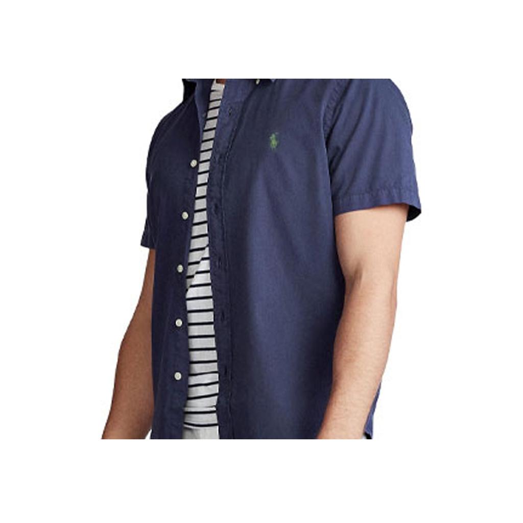 Polo Ralph Lauren Ss23 Solid Color Logo Embroidered Single-Breasted Shirt Men Shirts Navy-Blue 710802650-001
