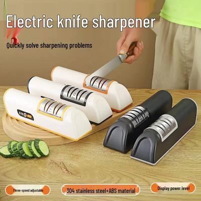Electric Knife Sharpener with USB Charging, Adjustable Angle, and Fully Automatic Polishing Tool