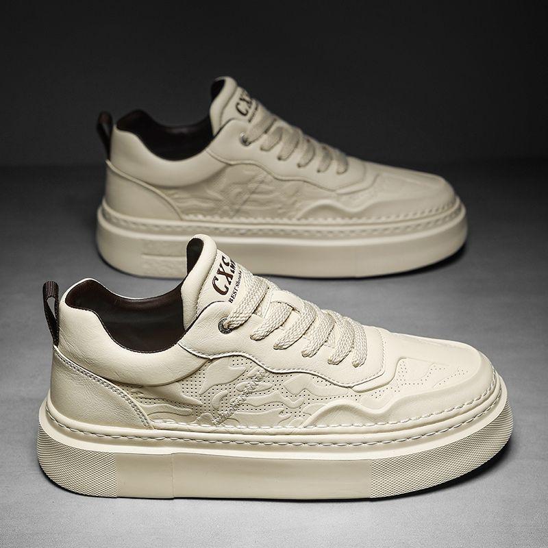 

Мужские летние модные спортивные повседневные дышащие кеды для скейтбординга на толстой подошве, универсальный белый дизайн. 39