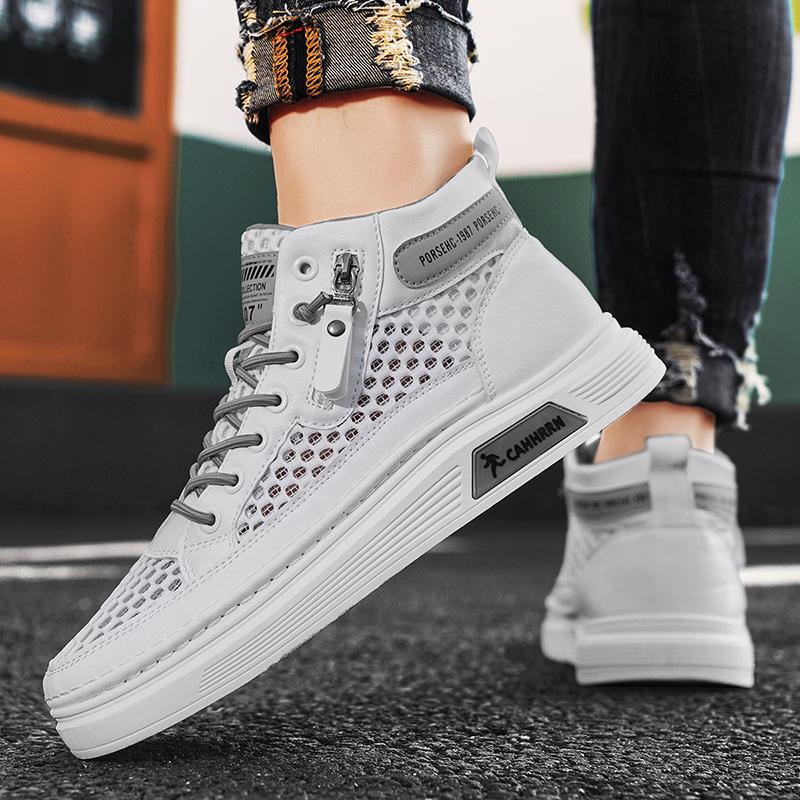 YRZL Men's Shoes Casual Board Shoes Running Sports Shoes Summer Athletic Mesh Breathable Male Walking Shoe Man Sneakers