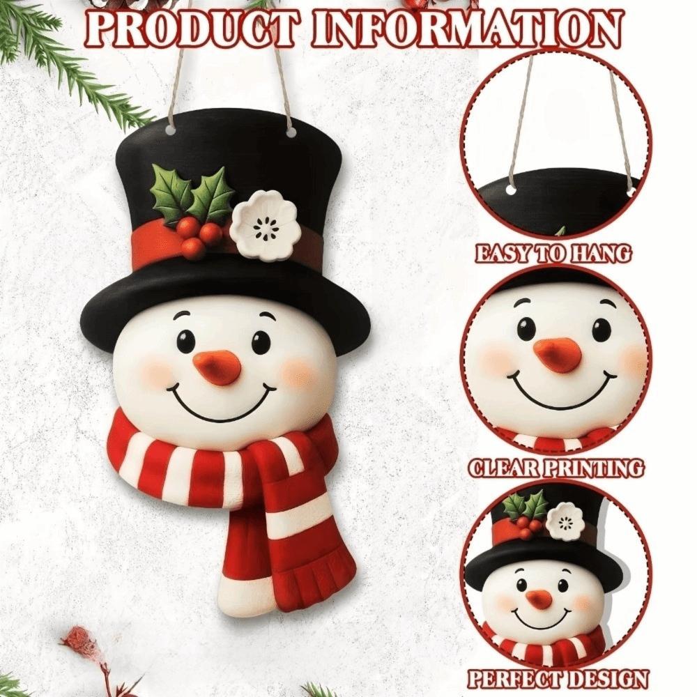 2D Flat Wooden Christmas Wall Decor Rural Style Christmas Snowman Ornament  Christmas Wall Decor