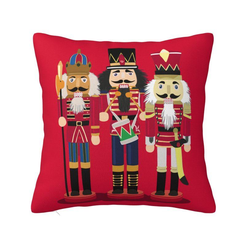 Nutcracker Soldier King Pillow Covers Decorative Cartoon Christmas Nutcrackers Nordic Cushion Cover Car Pillowcase