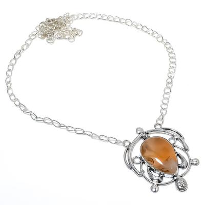 Natural Montana Agate Gemstone Handmade 925 Sterling Silver Necklace 18" K9t27