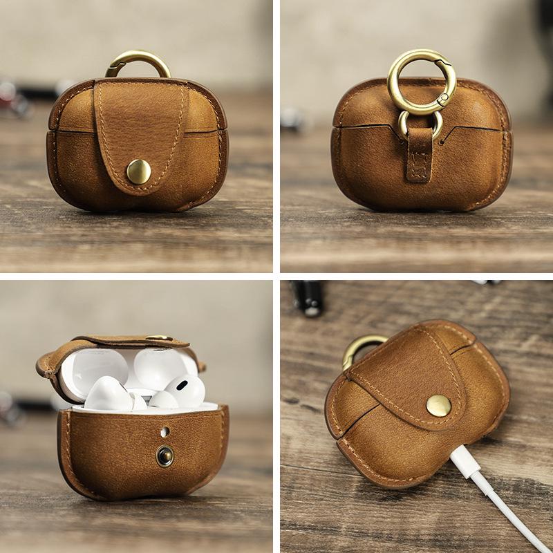Handmade Genuine Leather Protective Case for AirPods Pro 2