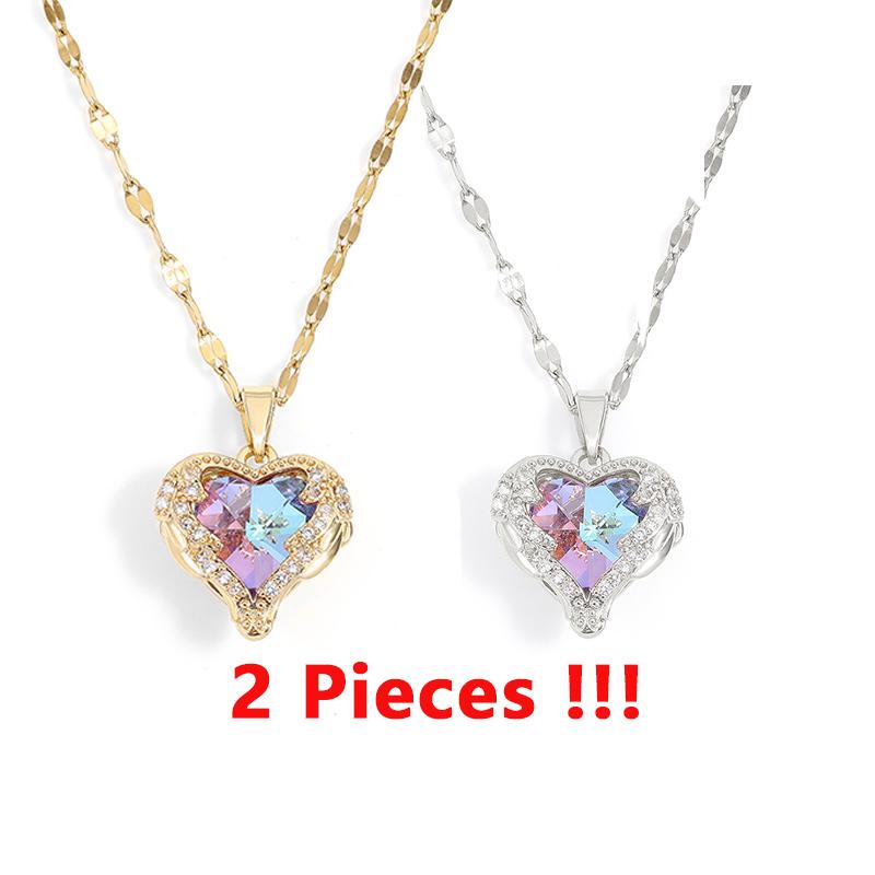 

ZAKOL Модные кулоны в виде сердца Океана Ожерелья для женщин девушек Западный стиль Хрустальная цепочка на ключицу Чокер Циркон Подарки