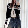 Autumn & Winter European Style Women's Slim Fair Isle Knit Cardigan Sweater Coat Top